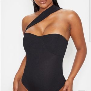 Plt Black Rib Cross Body Bodysuit